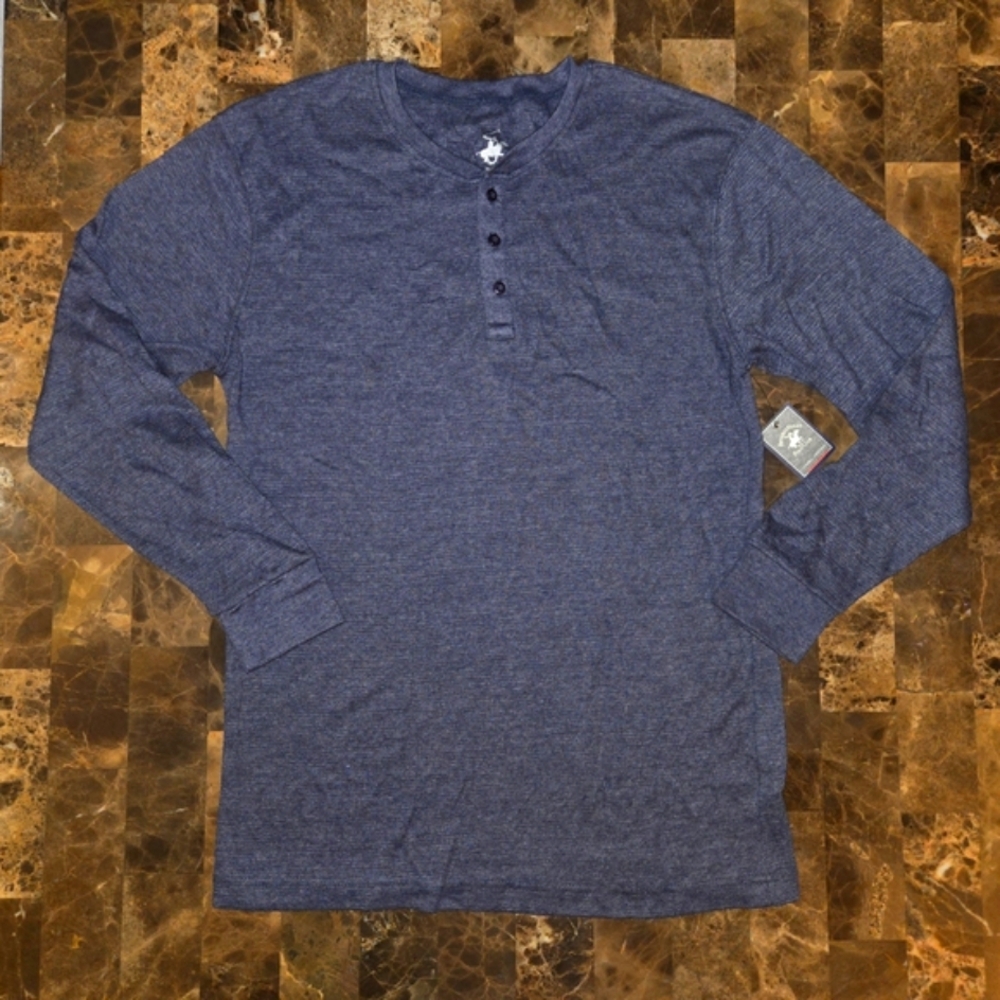 Beverly Hills Polo Club Navy Long Sleeve Henley